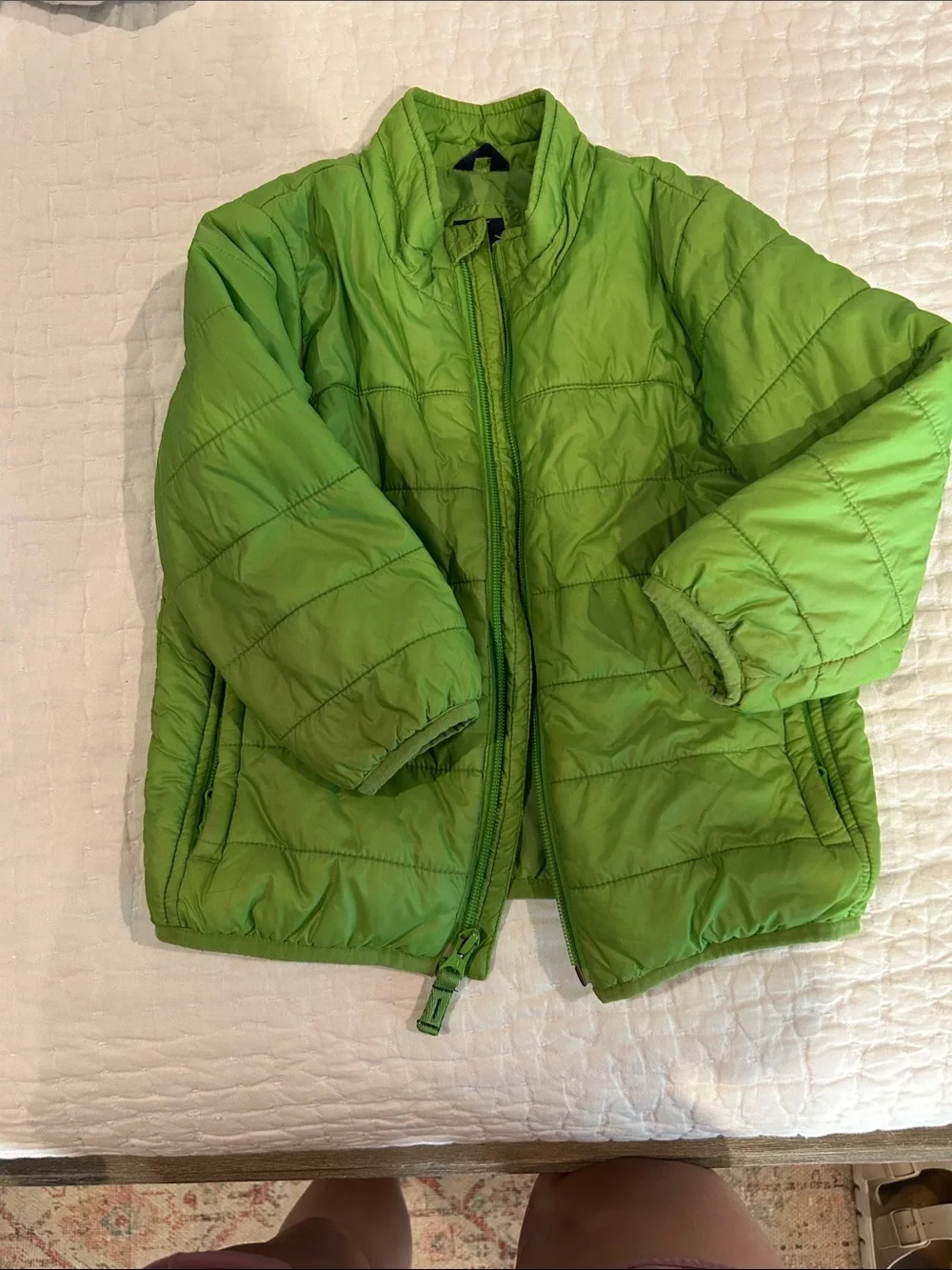 GAP Bright Green Kids Puffer Jacket and Sweater - Boys 2T